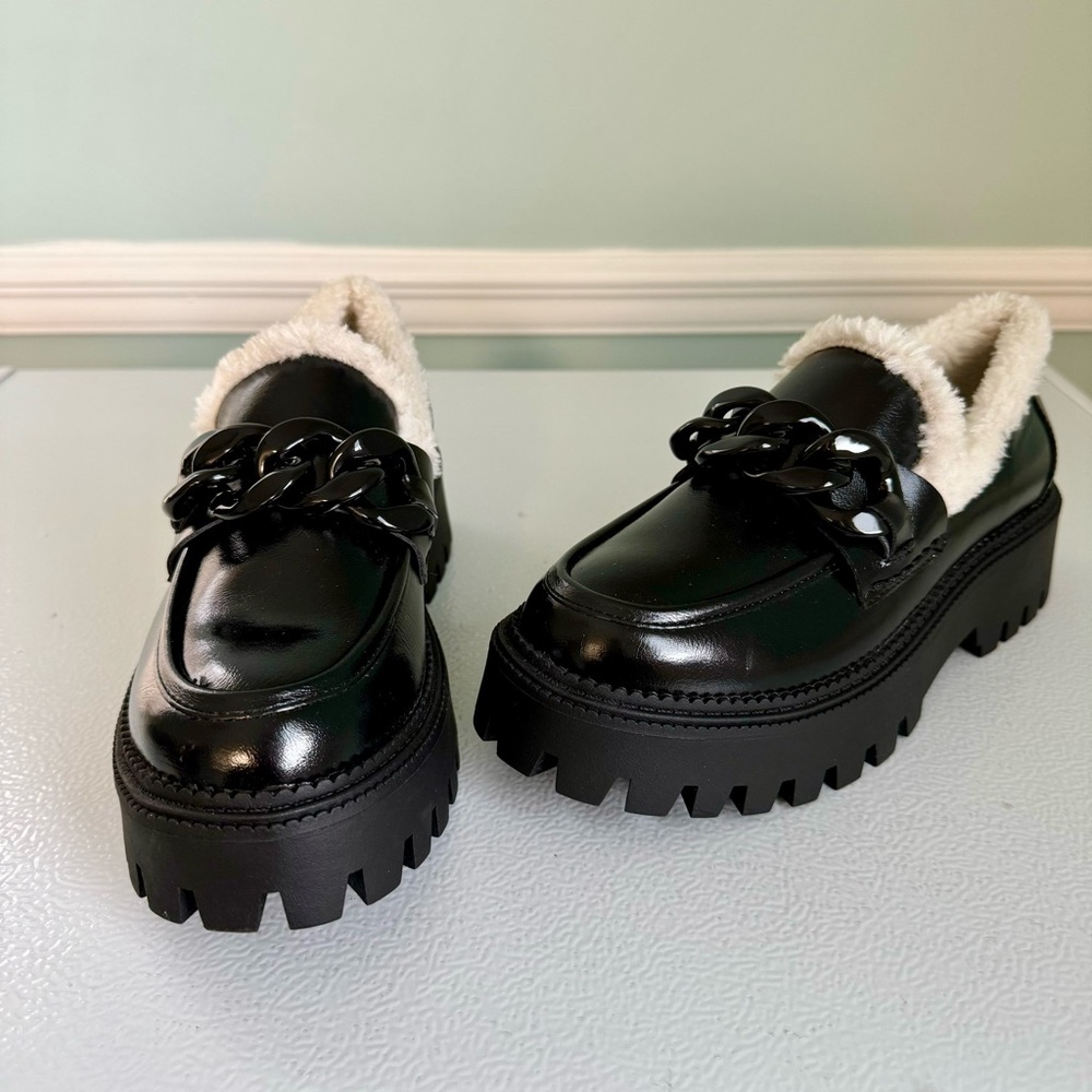 DV by Dolce Vita Black Loafers with Cream Accent